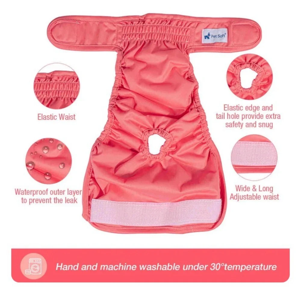 PET SOFT REUSABLE 🐶 BROWN PUPPY/DOG DIAPER SMALL